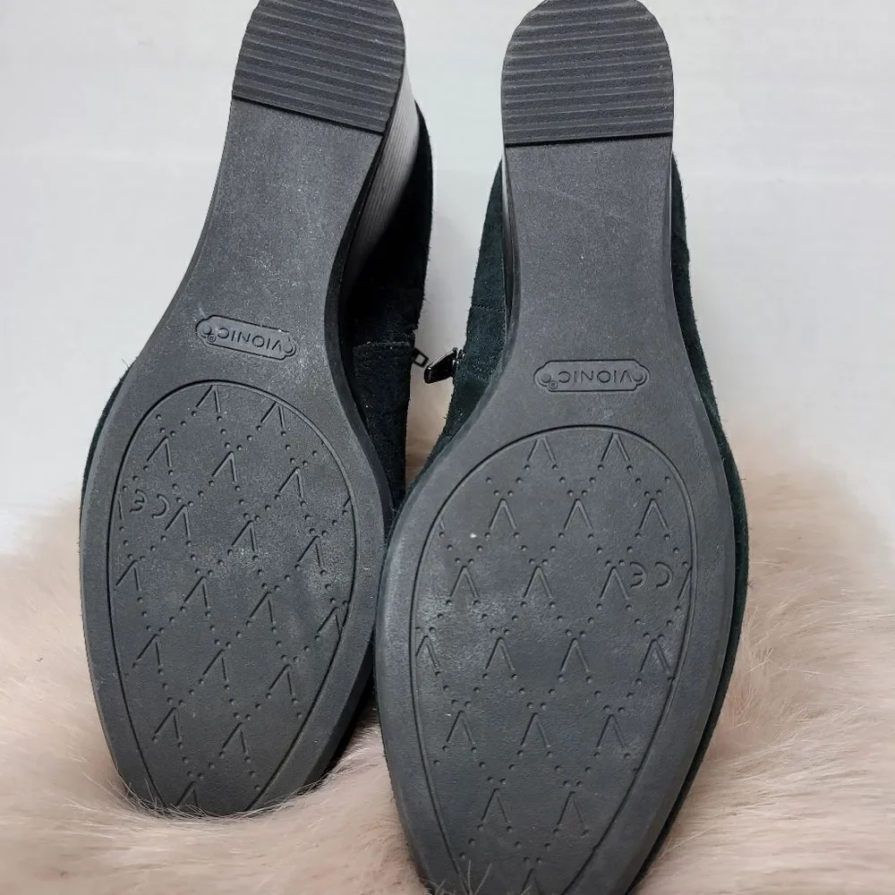 Vionic Womens Parkwood Paloma Black Ankle Boots Size 6.5